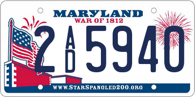 MD license plate 2AD5940