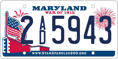 MD license plate 2AD5943