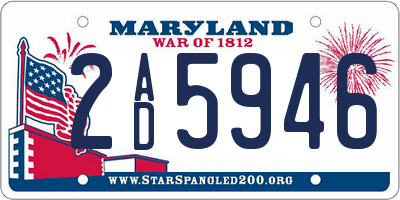 MD license plate 2AD5946