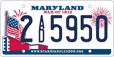MD license plate 2AD5950
