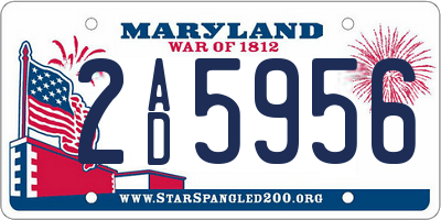 MD license plate 2AD5956