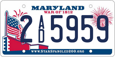 MD license plate 2AD5959