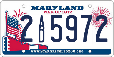 MD license plate 2AD5972