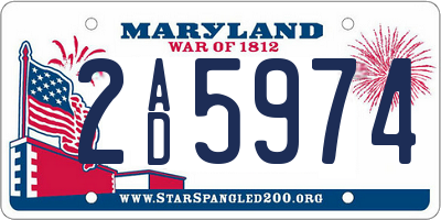 MD license plate 2AD5974