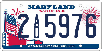 MD license plate 2AD5976