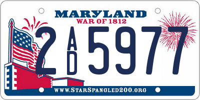 MD license plate 2AD5977