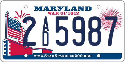 MD license plate 2AD5987