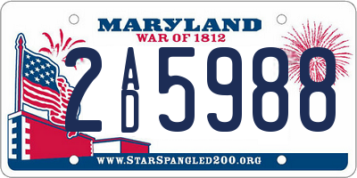 MD license plate 2AD5988