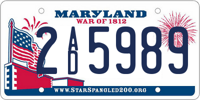 MD license plate 2AD5989