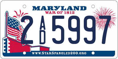 MD license plate 2AD5997