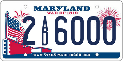 MD license plate 2AD6000