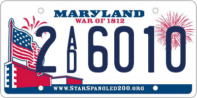 MD license plate 2AD6010