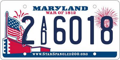 MD license plate 2AD6018