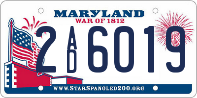 MD license plate 2AD6019