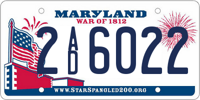 MD license plate 2AD6022