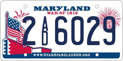 MD license plate 2AD6029