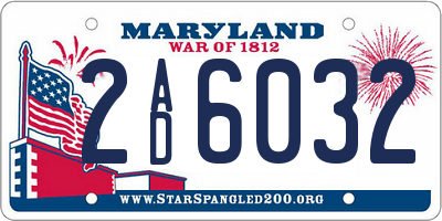 MD license plate 2AD6032