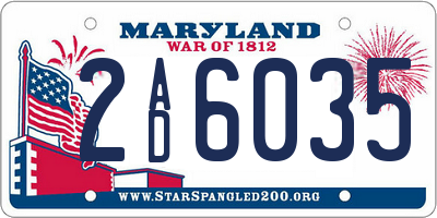 MD license plate 2AD6035