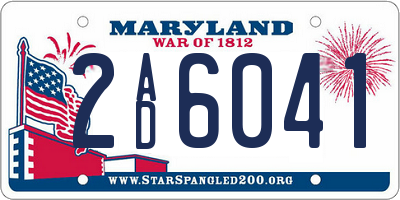 MD license plate 2AD6041