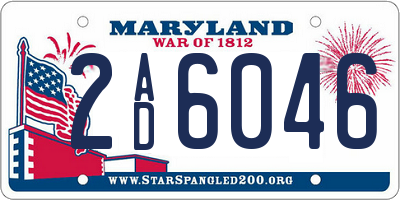 MD license plate 2AD6046