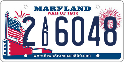 MD license plate 2AD6048