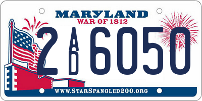 MD license plate 2AD6050