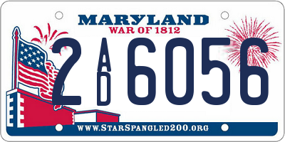 MD license plate 2AD6056