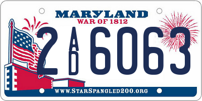 MD license plate 2AD6063