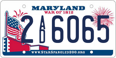 MD license plate 2AD6065