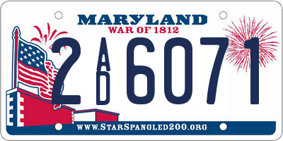 MD license plate 2AD6071