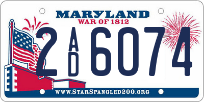 MD license plate 2AD6074