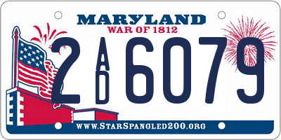 MD license plate 2AD6079