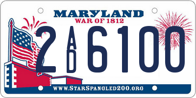 MD license plate 2AD6100