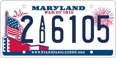 MD license plate 2AD6105