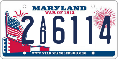 MD license plate 2AD6114