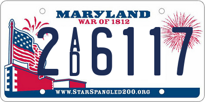 MD license plate 2AD6117