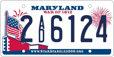 MD license plate 2AD6124