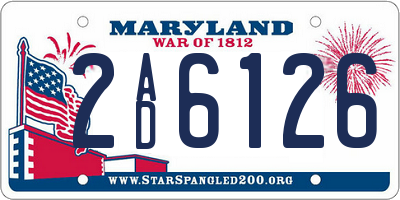 MD license plate 2AD6126