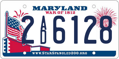 MD license plate 2AD6128