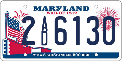 MD license plate 2AD6130