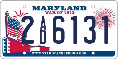 MD license plate 2AD6131