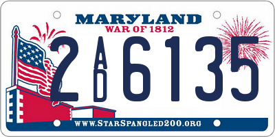 MD license plate 2AD6135