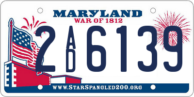 MD license plate 2AD6139