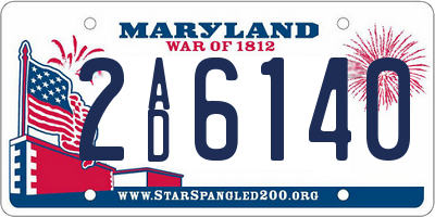 MD license plate 2AD6140