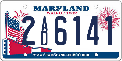 MD license plate 2AD6141