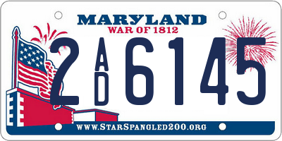 MD license plate 2AD6145