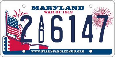 MD license plate 2AD6147