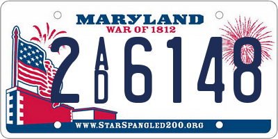 MD license plate 2AD6148
