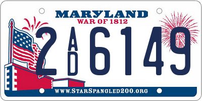 MD license plate 2AD6149