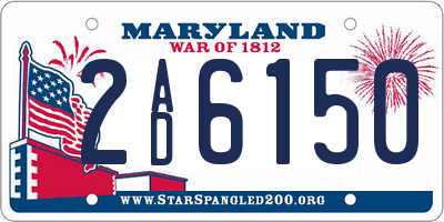 MD license plate 2AD6150